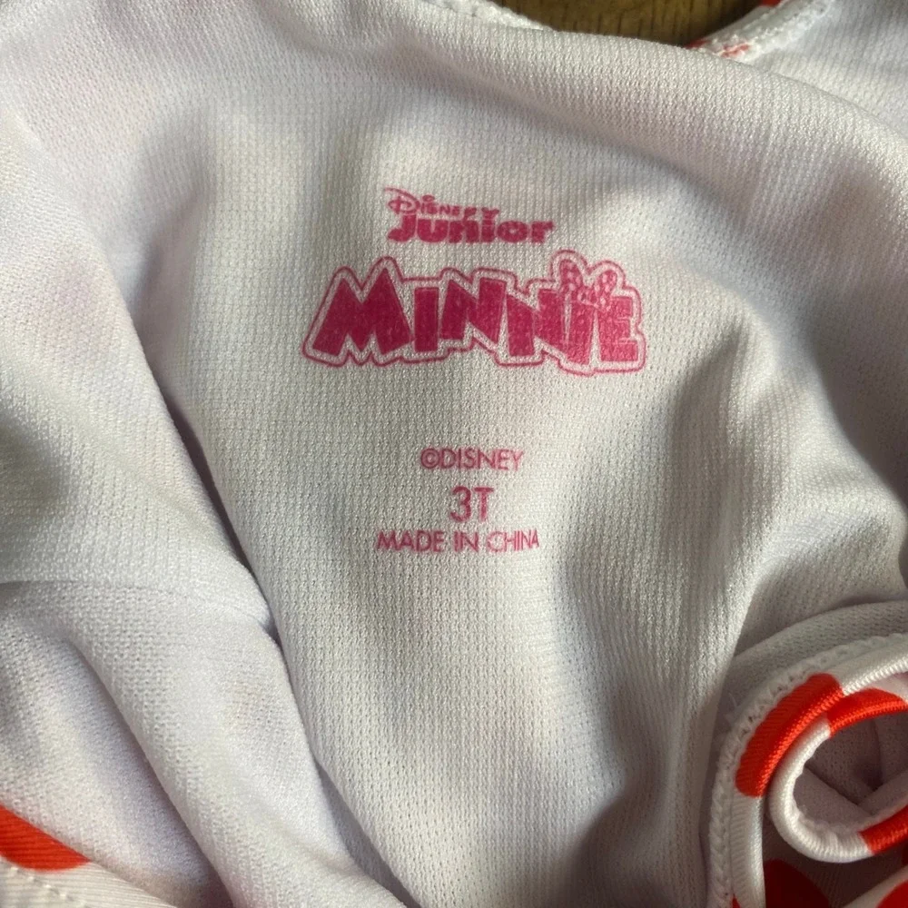 Disney‎ Minnie Mouse red white polka dot tutu toddler one piece swimsuit SIZE 3T